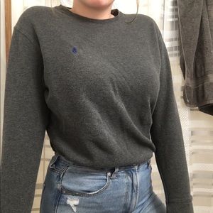 Grey polo shirt crewneck